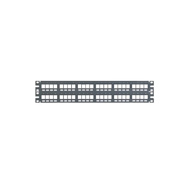 NETKEY 48 PORT PATCH PANEL, MODULAR FLUSH MOUNT 2RU, ROHS BLACK